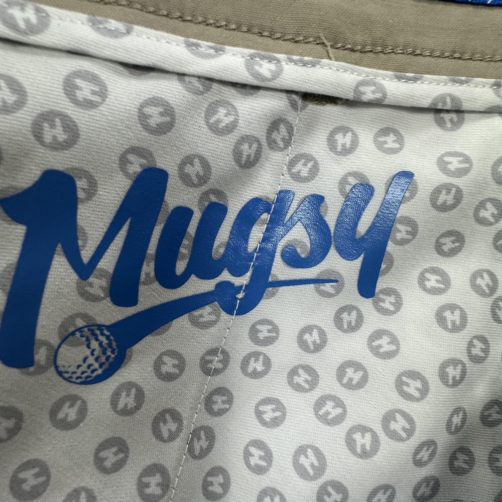 Mugsy Arnies Pants Mens 42 Beige Stretch Performance Golf Chino Khakis Office - Picture 6 of 11